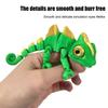 3D Printed Chameleon Figurine Movable Eyes Mini Lizard Figure Articulated Animal Model