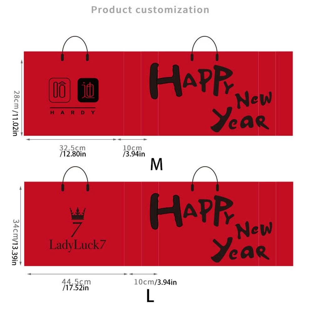 Packaging Bag New Year Red Gift Bag New Year Festive Transparent Shopping Bag Simple Girl