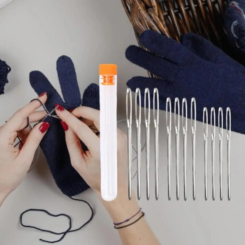 50pcs Large Eye Hand Sewing Needles 3 Sizes Blunt and Pointed Tips Multipurpose Tools for Embroidery Stitching Craft Accessories
