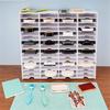 Sturdy Plastic 18/36/51/60 Slot Stamp Pad Rack Craft Stationery Holder with Mounting Hardware Easy Access Daily Use
