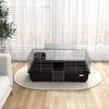 Rabbit Cage with 2 Doors and Removable Tray, in Metal and PP Plastic, 100x55x41 cm, Black and Silver
