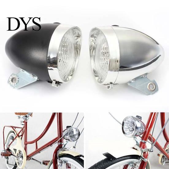 3 LED 2Modes Bicycle Bike Front Light Lamp Headlight Vintage Flashlight Headlamp