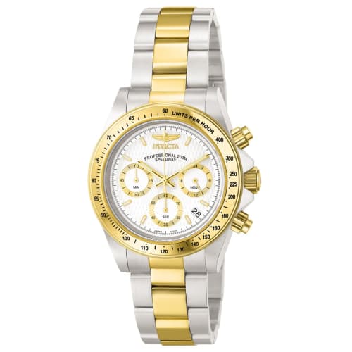 

Invicta Speedway Men s Quartz Watch, 39.5mm Case, Steel/Gold Stainless Steel Strap, White Dial, 9212 [Officially Imported]