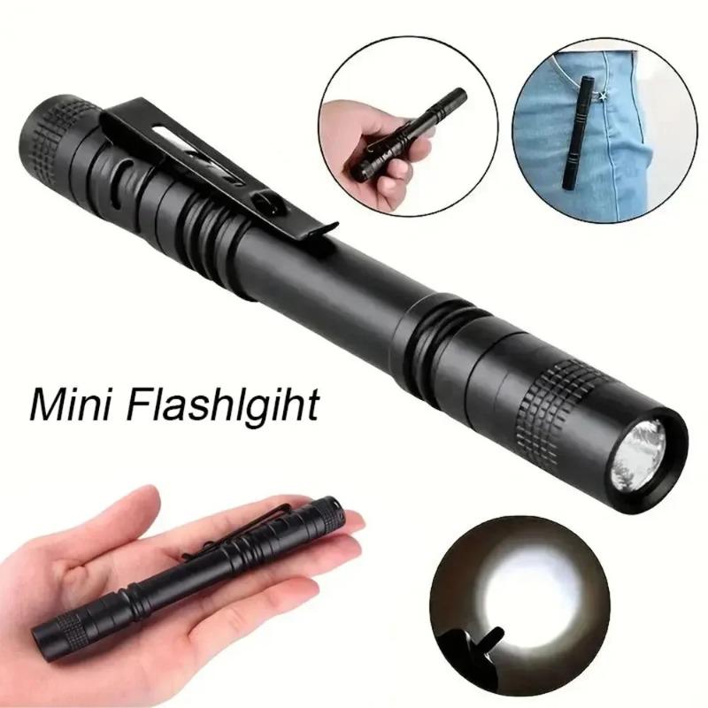 1-5PCS Mini LED Light Penlight Flashlight White/Purple Torch Pen Light with Clip Torch Lamp Batteries Not Included