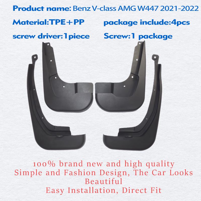 FOR Mercedes Benz V-Klasse W447 AMG Skvettskjerm Skjerm Skvettlapper Beskytter Splash Skvettlapp Biltilbehør Auto Styline Front Bak 4stk