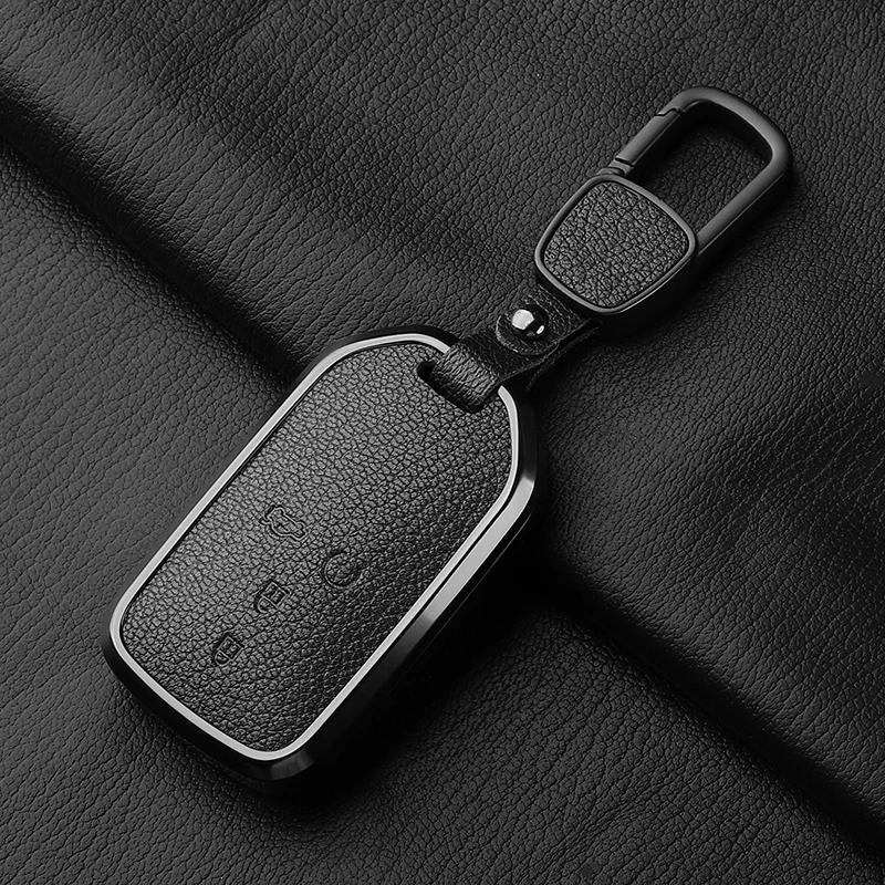Metal And Leather Car Key Case Cover For Honda Crv Cr-V Fit Civic Accord Hr-V Hrv City Odyssey Xr-V Car Key Case Protect Fob