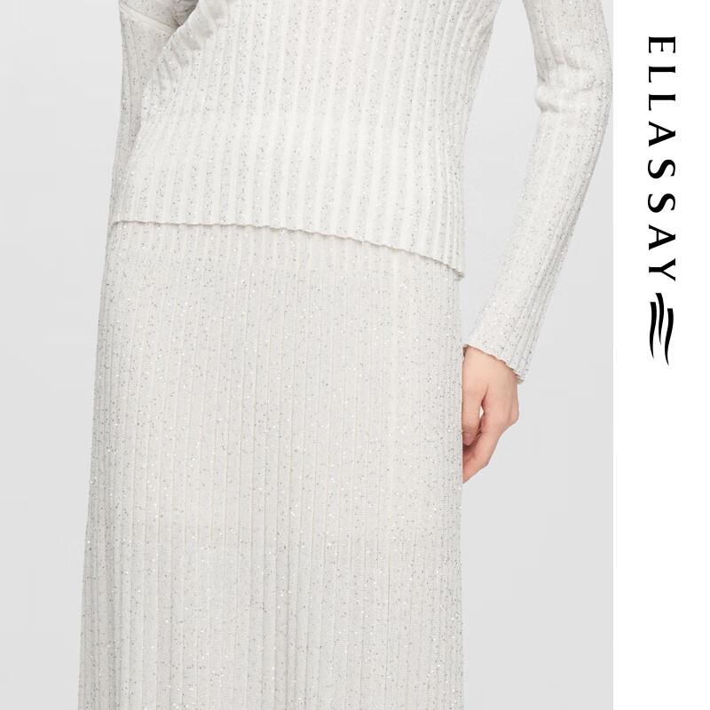 ELLASSAY Women's Cotton-Modal Blend Pleated Maxi Skirt