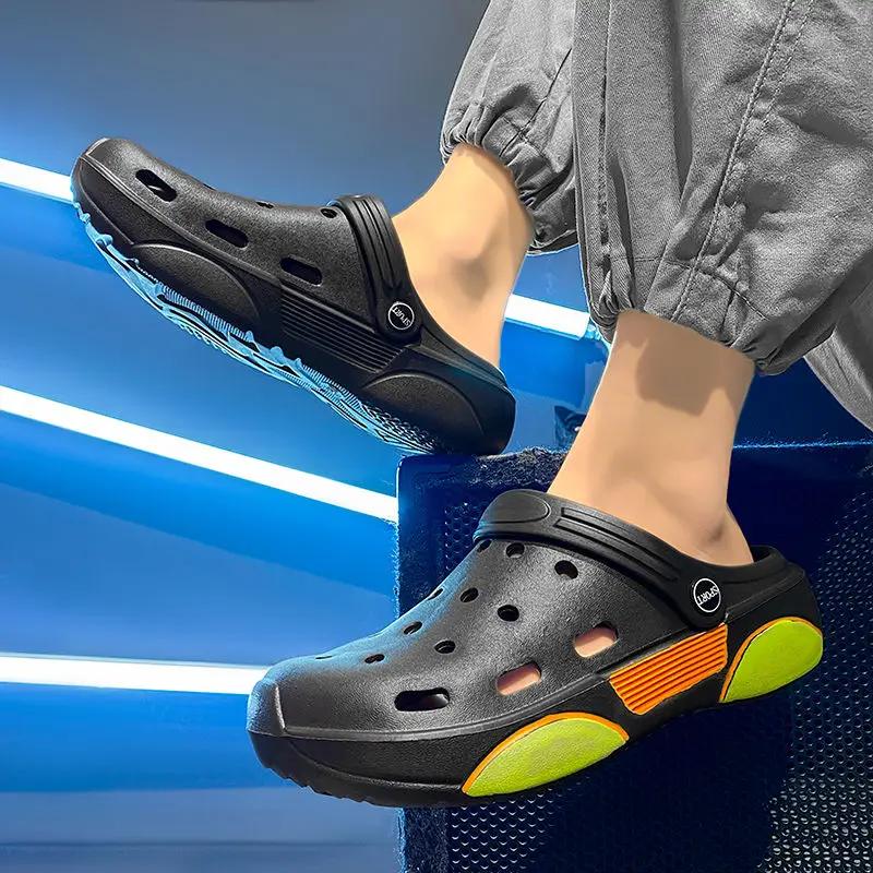 Slides Beach Hole Platform Male Slipper Comfortable Eva Low Price Rubber Designer Luxury 2025 Style Original Men's Shoe
