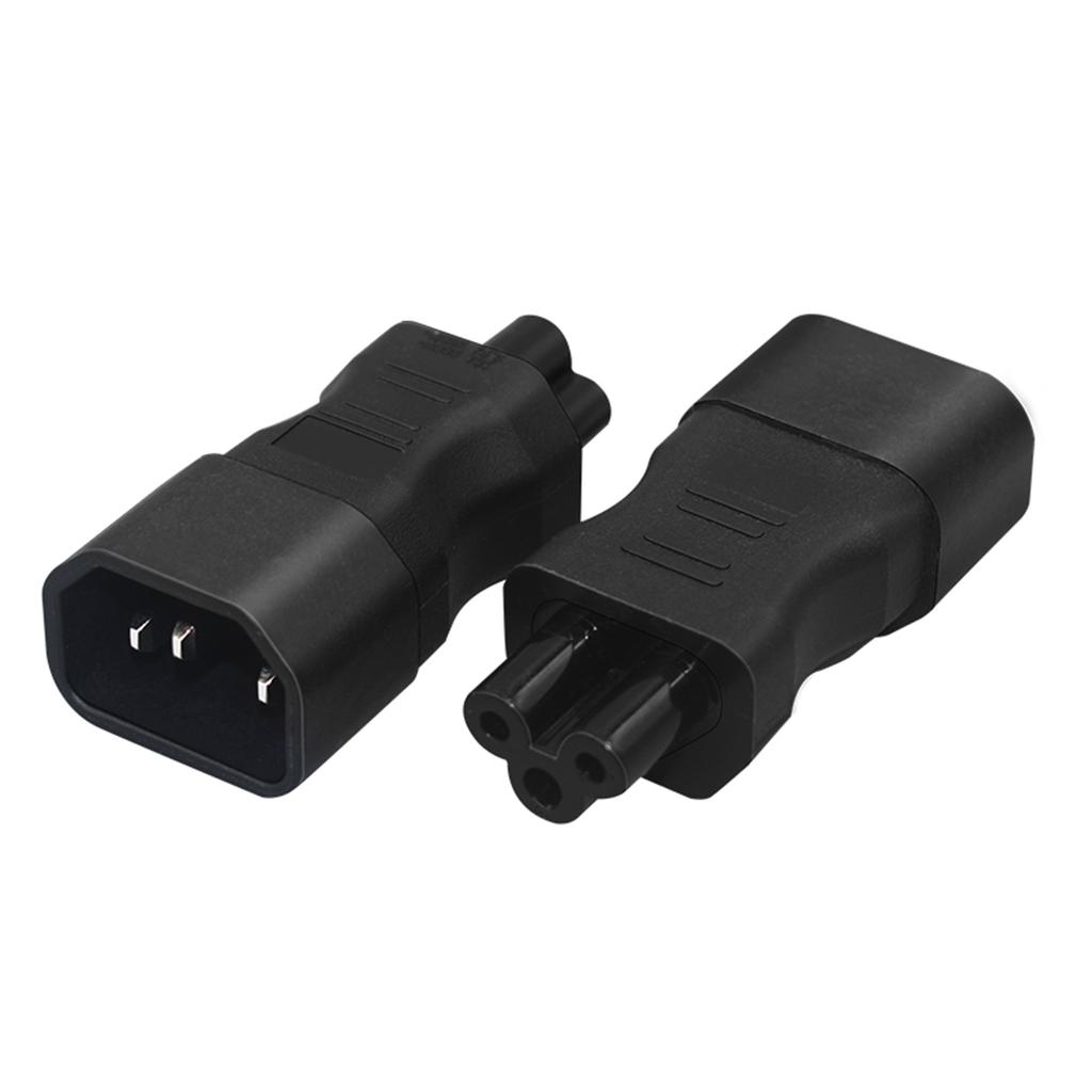 Adaptor IEC320 C14 la C5 în formă de trifoi, mascul la femelă, convertoare adaptor de alimentare C14 mascul la C5 femelă, cu 3 pini