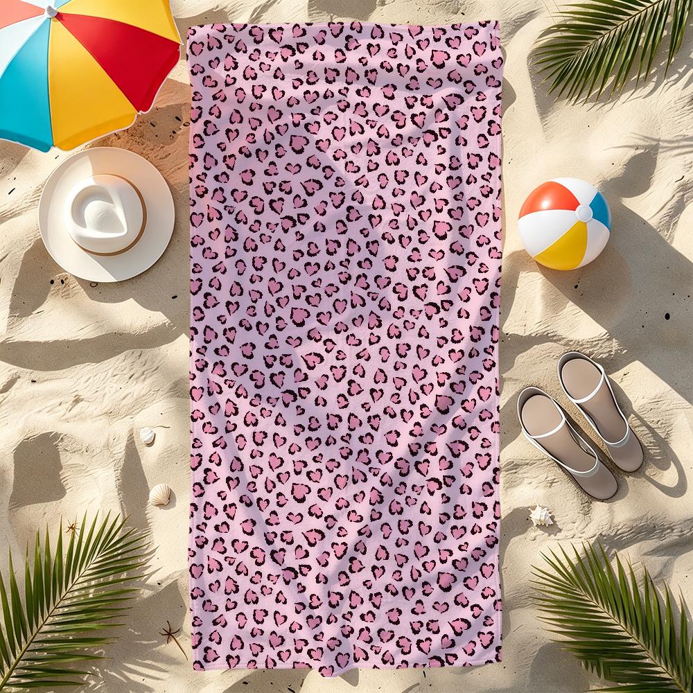 Wildflower Leopard Towel Large Quick-Drying Microfiber Soft Beach Towel for Travel Fitness Sauna Bathing Camping
