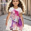 Vestido de Verano Ligero de Chicas Cazadoras de Demonios Kpop Dibujos Animados Anime Manga Corta Vestido de Playa Casual Camisón