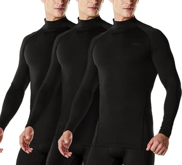 

Компрессионный комплект с высоким воротом, защита от УФ-лучей, быстросохнущий, длинный, спортивный компрессионный базовый слой [Tesla], 3 предмета, мужской, [эластичный, защита,