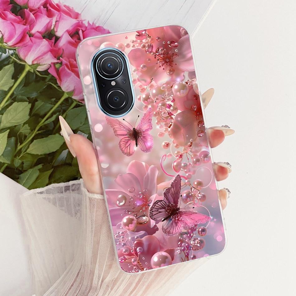 For Huawei Nova 9 SE Nova9 Cute Flower Butterfly Cat Painted Case For Huawei Nova 9 9SE Soft Silicone TPU Phone Cases