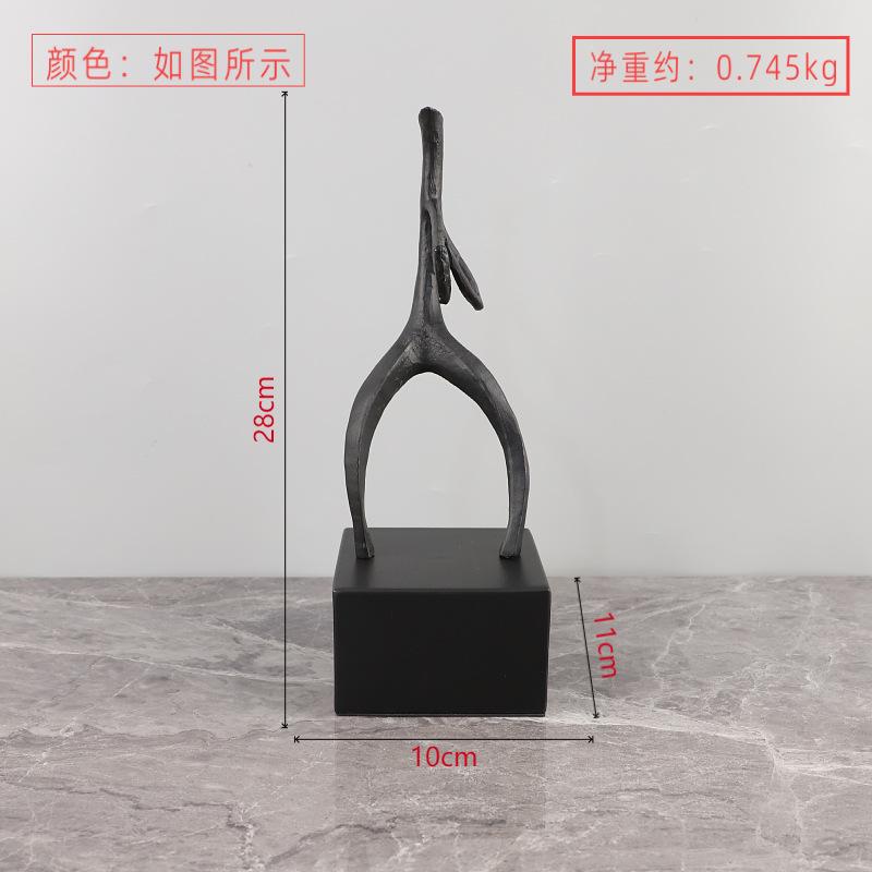 Abstract Geometric Metal Figure Sculpture Art Ornament Entrance Bedroom TV Cabinet Body Crafts Home Decoration High-end Gifts