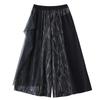 Black Plus Size Vintage High Waist Casual Loose Summer Wide Leg Pants Women Trousers