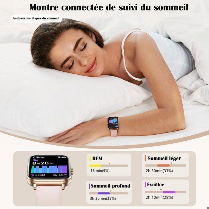 Montre connectée - WENZYLIQUOX - 1,75" TFT - Écran 360×360 IPS - SpO2 & fréquence cardiaque - 3 bracelets (acier, tressé, silicone)
