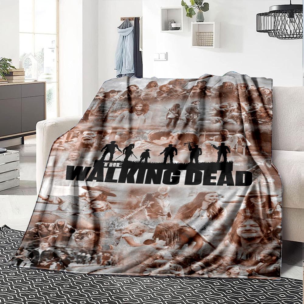 Walking Dead Print Flannel Blanket High Quality Warm Comfortable Cover for All Seasons Perfect for Gifts Home Decor