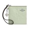 Coach Corner Zip 16 Brand Logo With Heart Pendant Design Patent Leather Card Case Women Card Case Green CDF04-SVA5