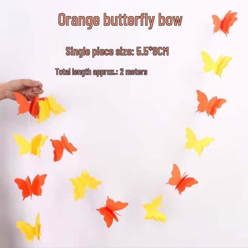Colorful 3D Paper Butterfly Garland for Party, Wedding, and School Decoration