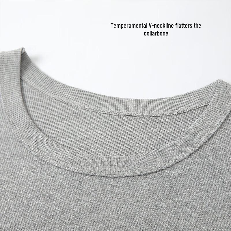 Women's Ribbed Slim Fit Short Sleeve T-Shirt