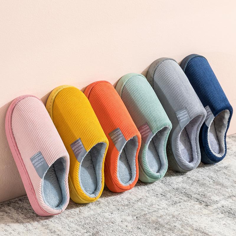 Cotton slippers autumn and winter home indoor warmth couple home plush home non-slip platform shoes cotton shoes