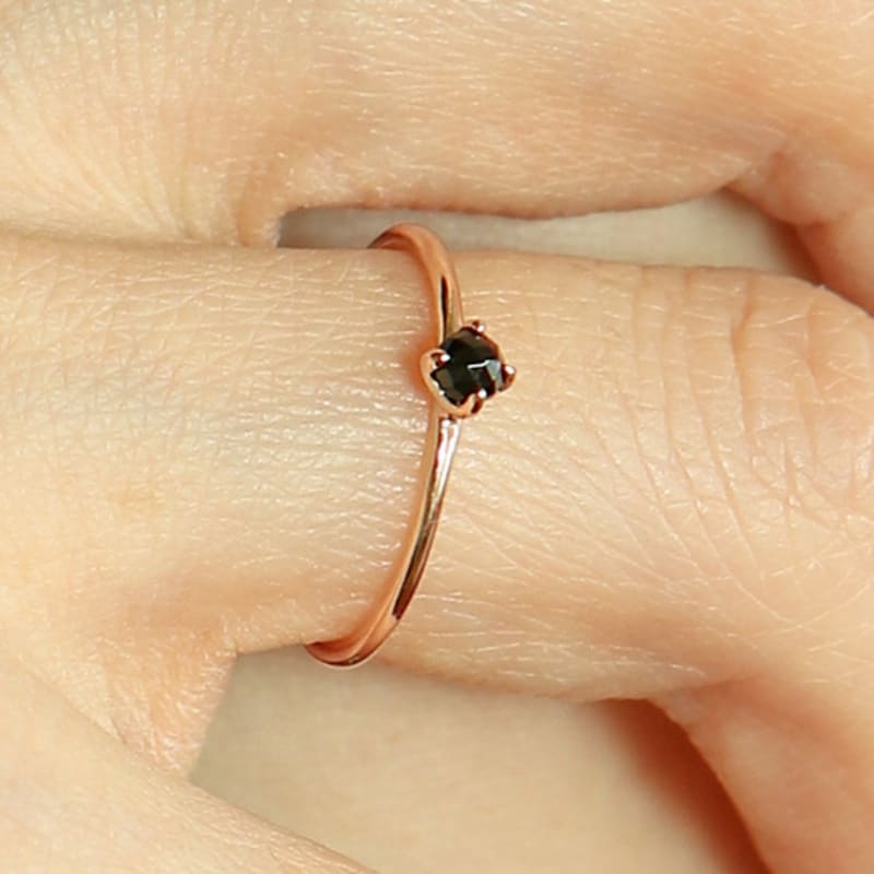 UNI.J Spinel Simple Rose Gold Ring Ir262