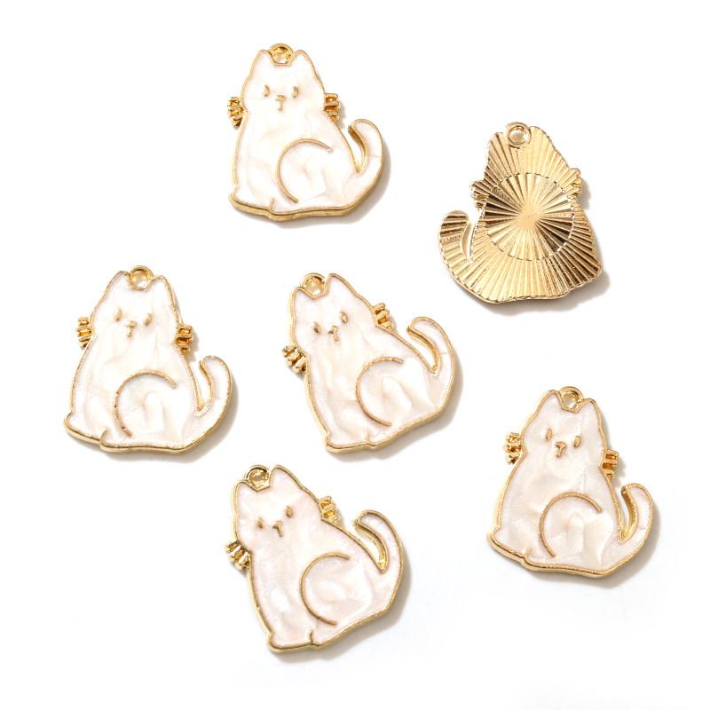 10pcs Enamel Small Cat Charms Pendant DIY Jewelry Making Accessories for Earring Bracelet Necklace Finding Craft Supplies