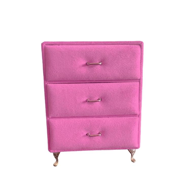 Stylish Plush Jewelry Display Stand Elegant Plush Jewelry Case European Style Mini Chair for Ring Earring Display