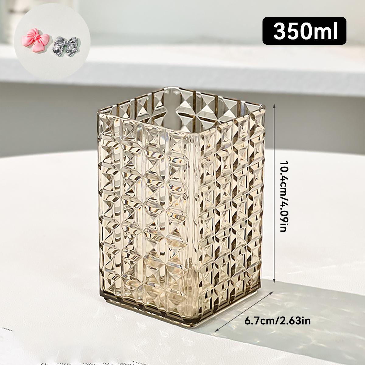 

Desk Organizer Clear Plastic Pencil Holder With Bow Pen Storage Box Office Supplies Stationery Makeup Brush Storage Organizer золотой