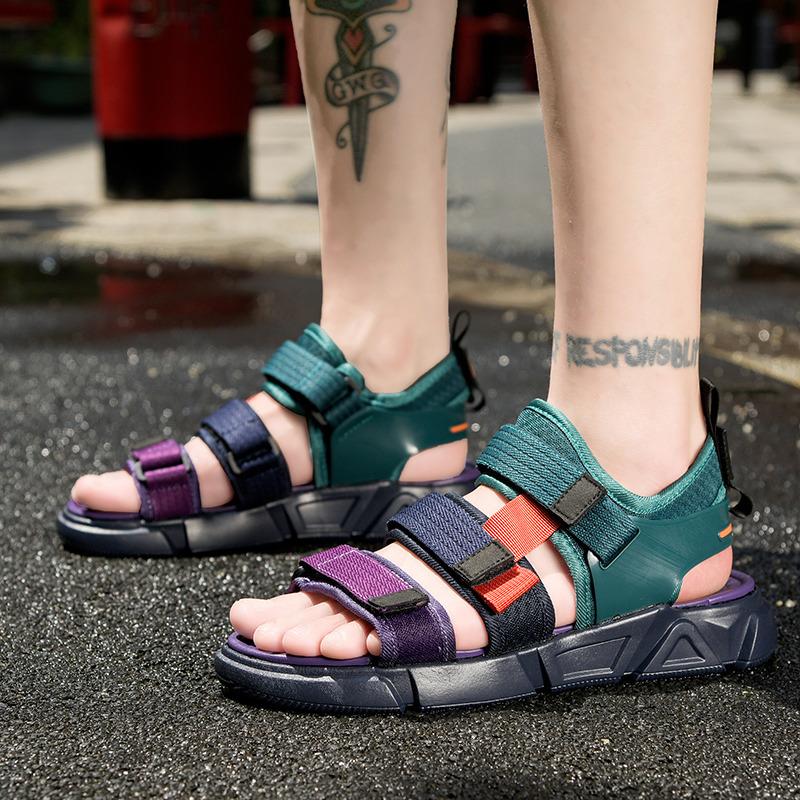 X Brand 2024 Fashion Colorful Weaving Mens Sandals Outdoor Beach Sandals Comfortable Men Sandals Casual Retro Summer Shoes Flats