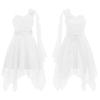 Girls One Shoulder Sleeveless Flower Girl Dress Kids Ruched Applique Pageant Wedding Bridesmaid Dresses