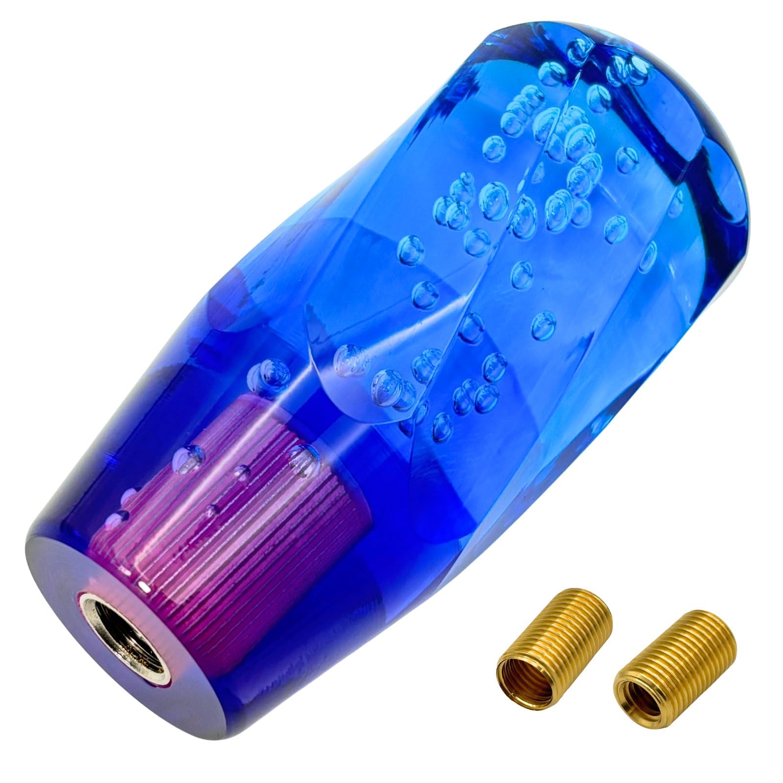 

MARUHADO Crystal Shift Knob Universal Truck Shift Lever M8 M10 M12 P1.25 AT MT 100mm 10cm Blue/Purple 10cm