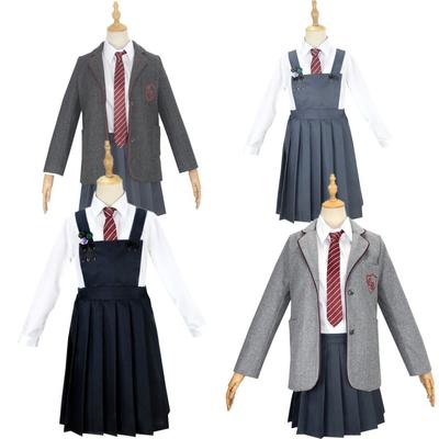 Film Matilda Cosplay Kostümü Kız Çocuk Okul Üniforması Ceket Etek Roald Dahl'ın Matilda Müzikali Cadılar Bayramı Cosplay Kıyafeti Çocuklar İçin