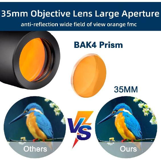 60x60 Compact Binoculars for Adult with Low Light Vision,BAK4 Prism FMC Lens HD Professional Waterproof,High Powered Easy Focus,for Bird