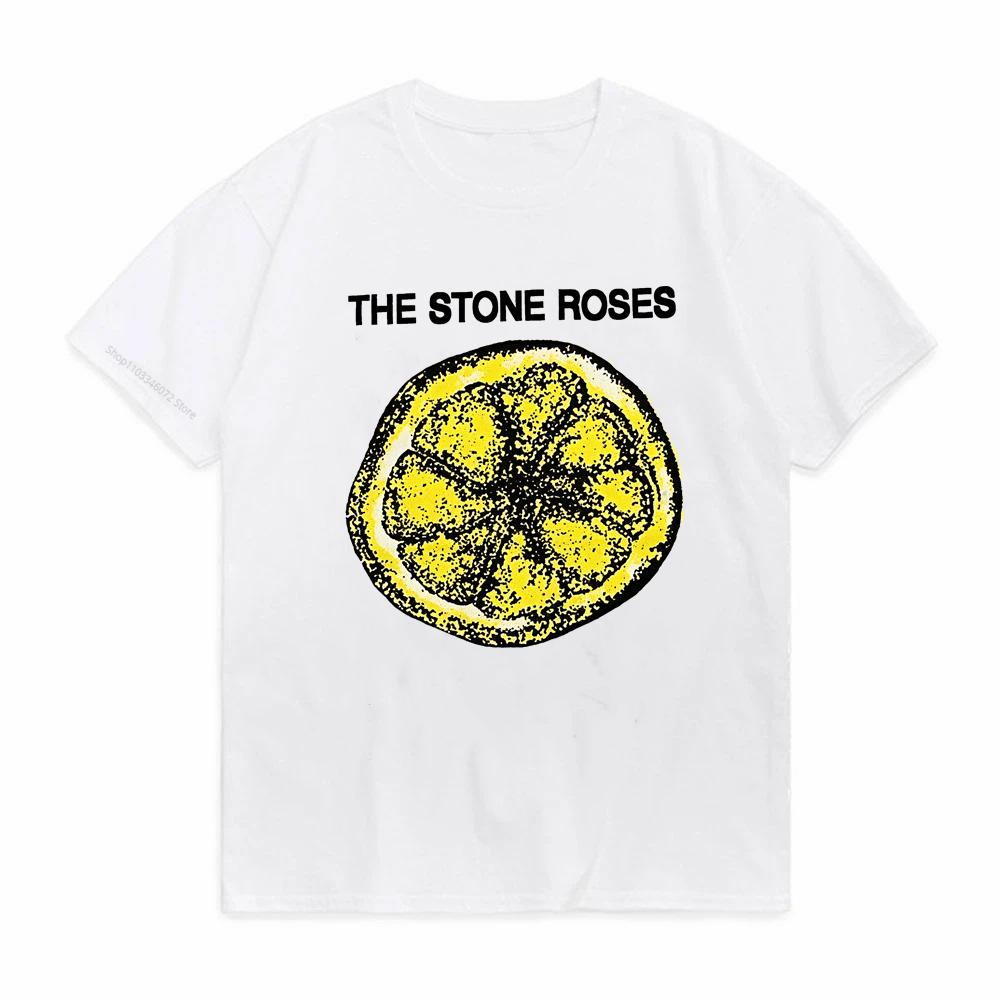 

Футболка с принтом The Stone Roses Британский Рок Хардкор Stone Rose Футболка с коротким рукавом Мужская и Женская Пара Футболки S