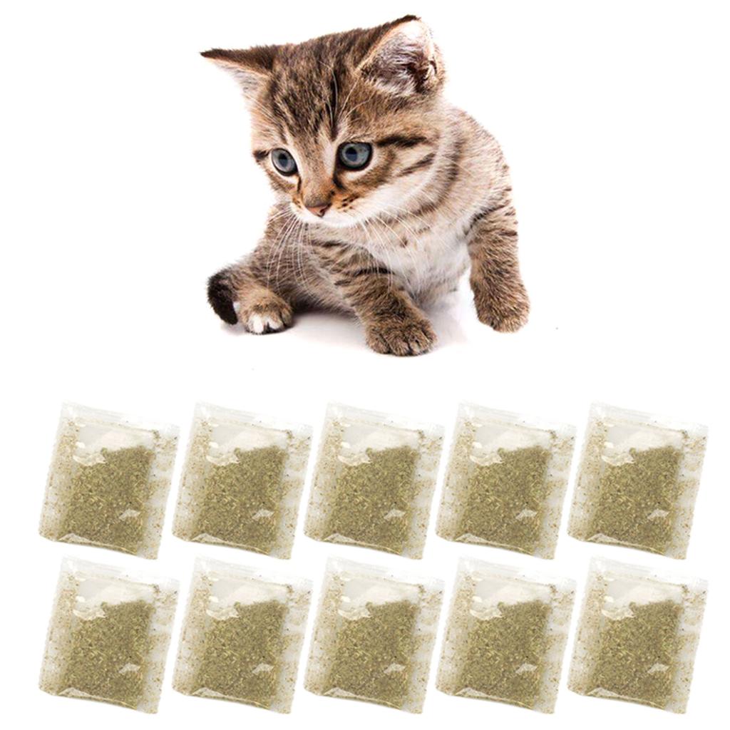 Pack of 10 Cat Mint Catnip Treats Excite Your Pet's Curiosity and Energy Catnips Sachets Stimulate Playfulness