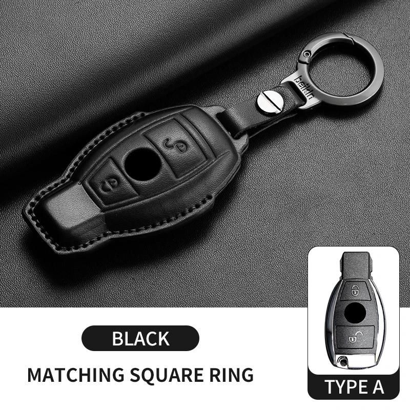 Car Key Fob Shell For Mercedes Benz A C E S G Class CLE CLA GLC W177 W205 W213 W222 X167 AMG Leather Car Remote Key Case Cover