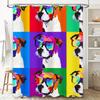 Adorable Dachshund Love Hearts Blue Shower Curtain For Bathroom Decor High-Quality Fabric Waterproof Design Suitable For Pet Lov