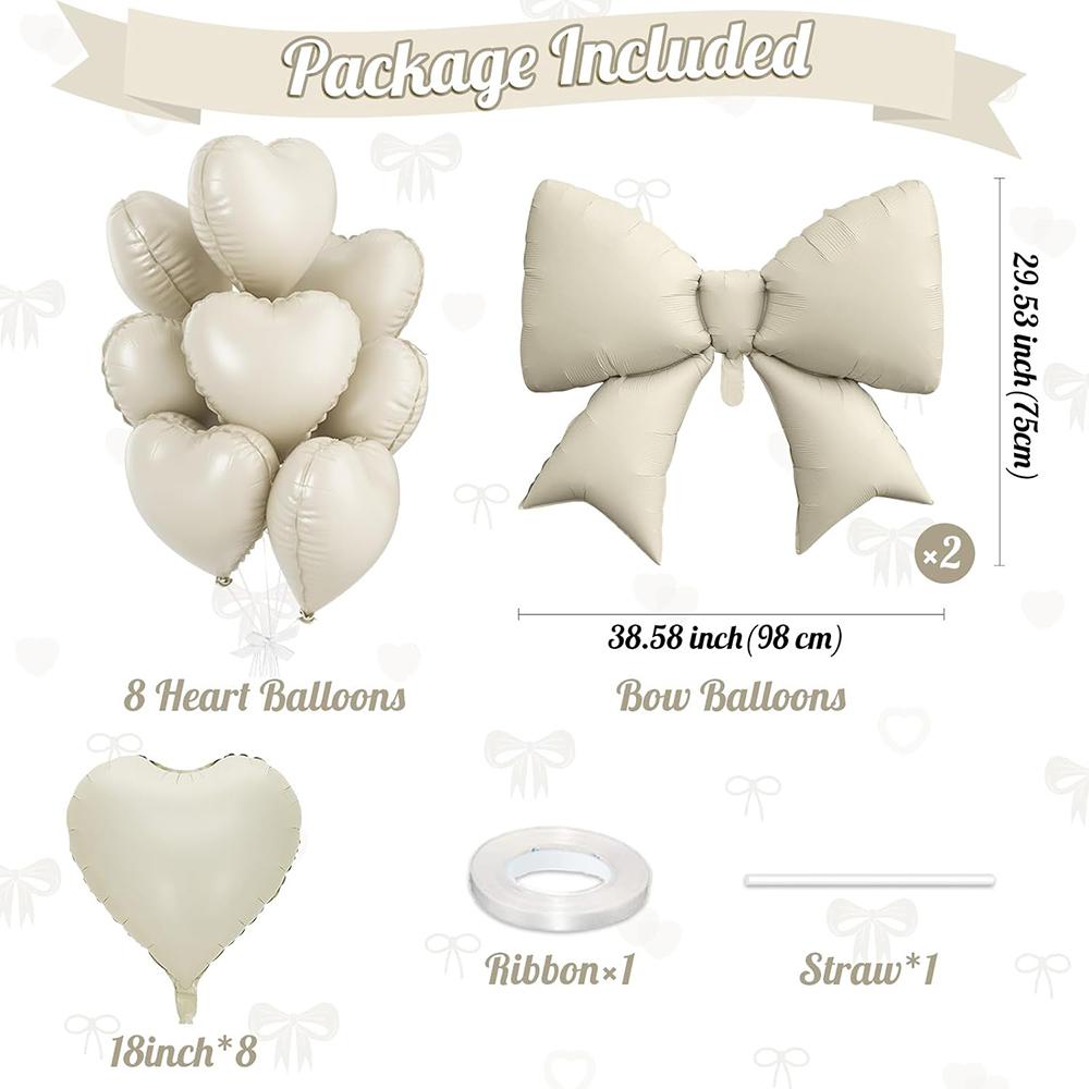 

Cream white heart balloon, cream white bow balloon is suitable for birthday baby shower wedding Valentine s Day party decoration Other