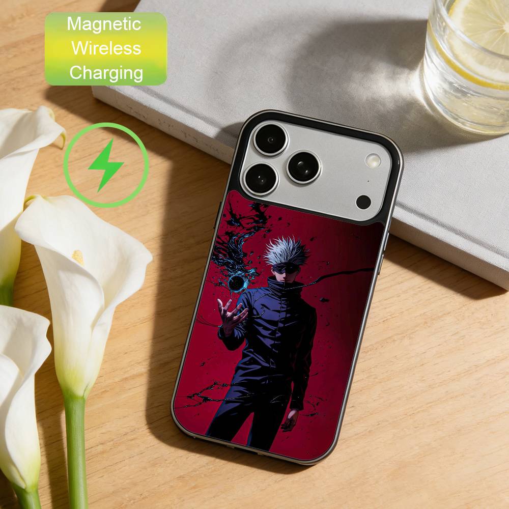

S-Satoru Gojo and His Students Phone Case For iPhone17,16,15,14,13,12,11 Max Black Wireless Charging Protecitve Cover iPhone15PRO