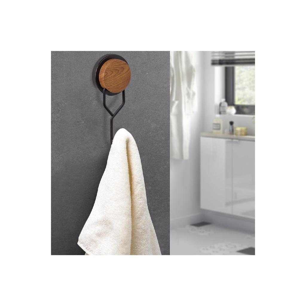 Wooden Patterned Magic Fix Magic Adhesive Black Single Hanger