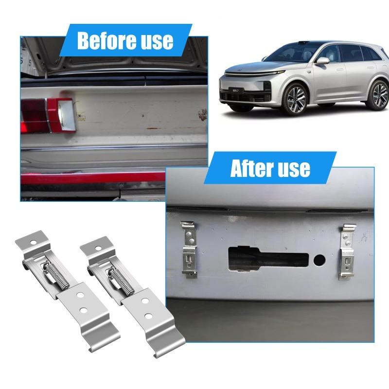 Car License Plate Spring Loaded Stainless Steel Bracket Trailer License Plate Clip European Style Australian Style Rectangular