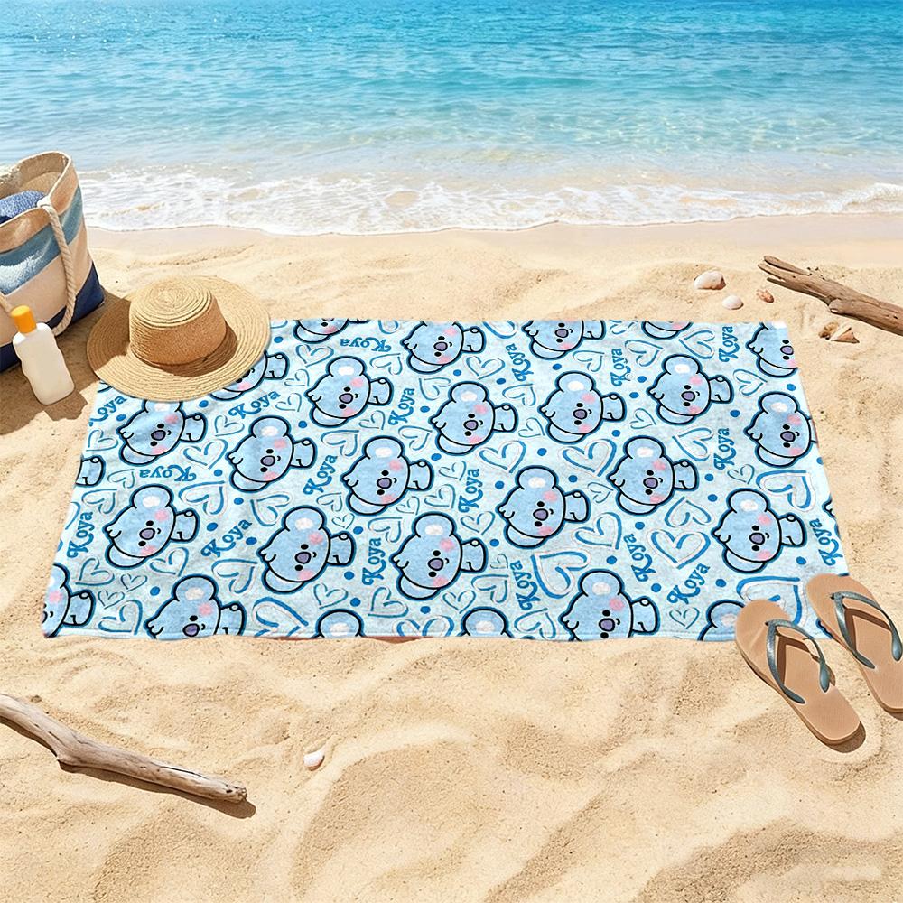 Heart Love Beach Towel Quick-Dry Soft Microfiber Comfortable Lightweight Perfect for Traveling Yoga Camping and Swimming