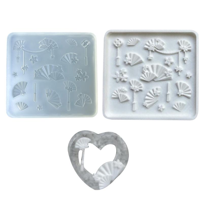 Silikonform Süßigkeitenformen Schokoladenherstellungsformen Fondantformen Fächerformformen Dessertzubehör Silikonstruktur