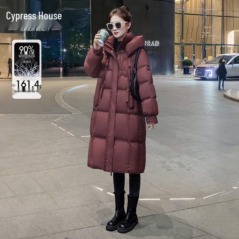 

Женский пуховик средней длины с капюшоном, 90% пух 2XL