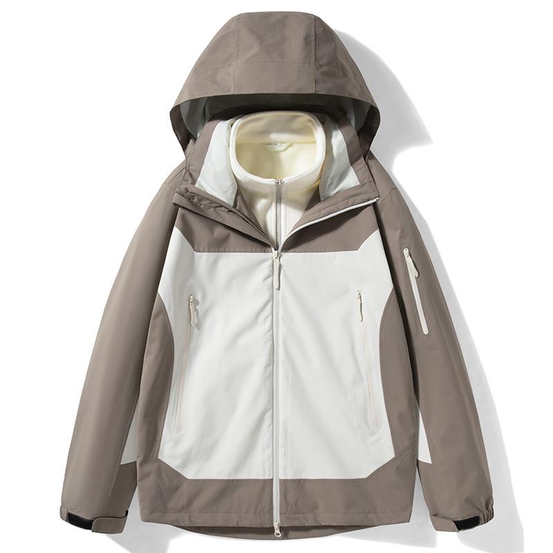 Jacket Men's Autumn and Winter Three-in-One Removable Fleece Thickened Windproof Waterproof Outdoor Jacket