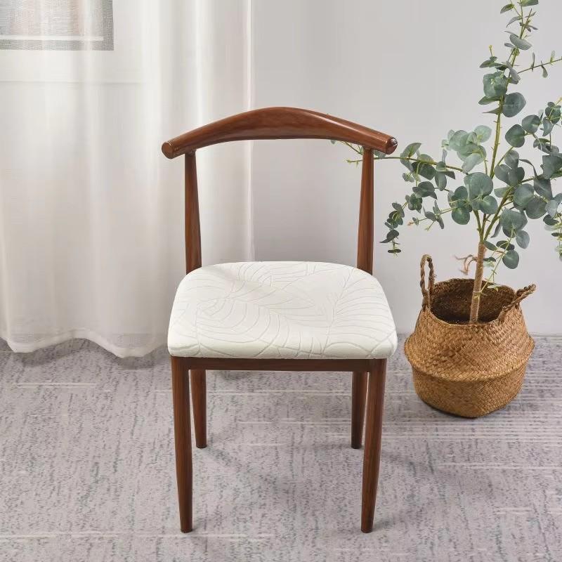 Waterproof Chair Seat Cover Stretch Jacquard Chair Cover Dining Room Removable Anti-Dirty Without Backrest Chair Protector