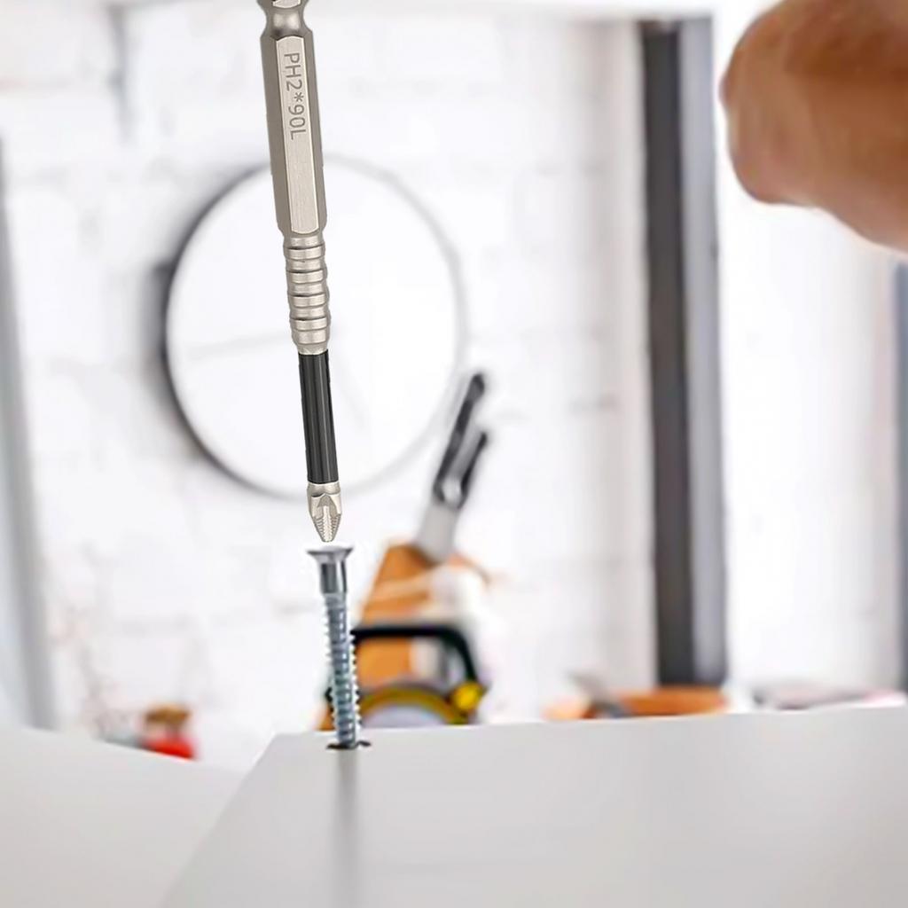 5 oder 6 Stück Kreuzschlitz Magnetischer Schraubendreherbit Legierter Stahl Rutschfest Langer Bohrer PH2