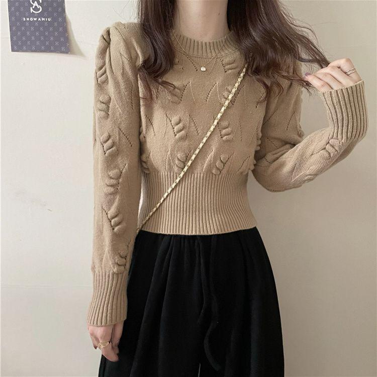 Women's Autumn and Winter Half-High Neck Sweater Inner Wear High-End Slim-Waist Base Layer Knitted Shirt Unique Short-Sleeve Top