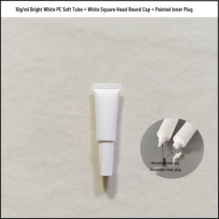 In Stock 10g Eye Cream Empty Tube - Milky White Refillable Skincare Cosmetics Packaging 